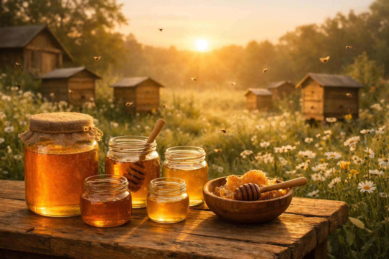 Пасека — ульи и поле